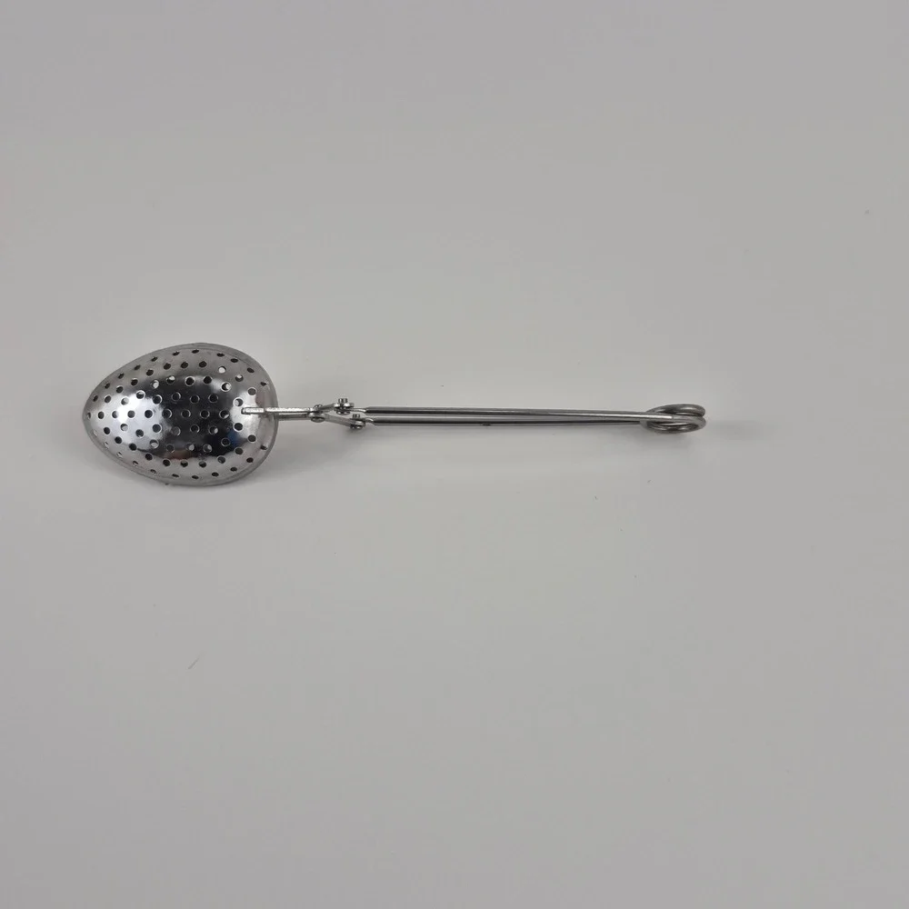 Stainless Steel Egg Shape Tea Infuser Spring Action Loose Leaf Steeper Silver